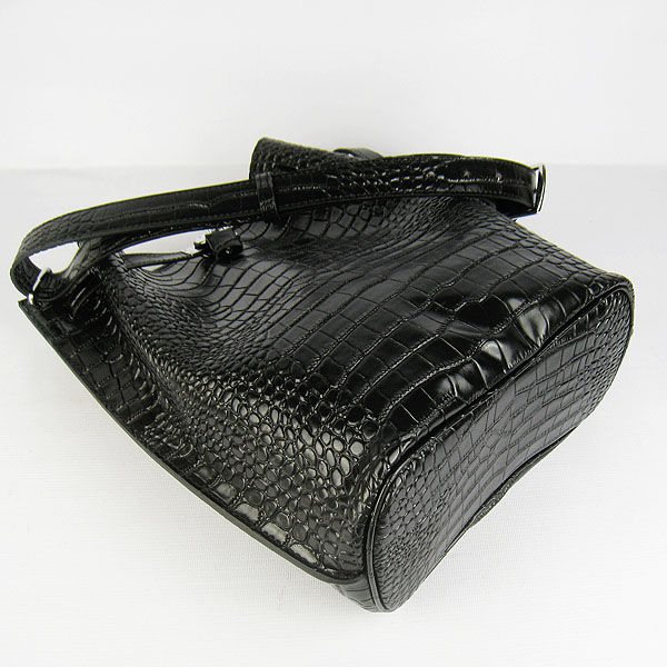 Replica Hermes Jypsiere 34 Togo Crocodile Leather Messenger Bag Black H2804 - 1:1 Copy